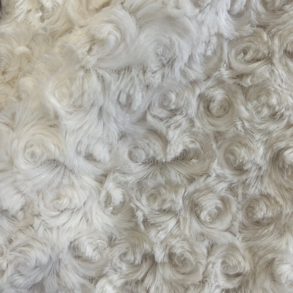 Janie and jack ivory faux fur rosette coat